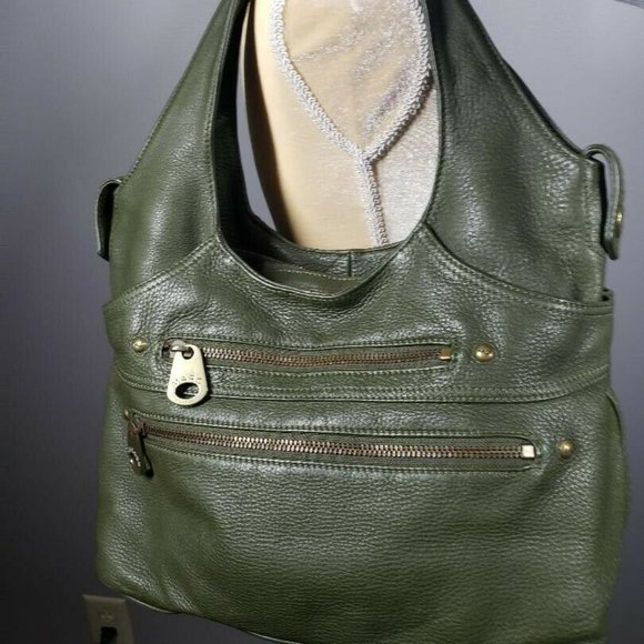 Marc Jacobs Handbags - Vintage Marc Jacobs Olive Green Pebbled Leather Purse Shoulder Bag Brass Closure